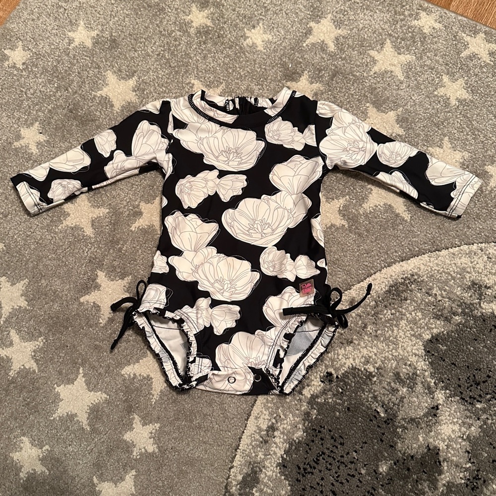 Girls Ruffle Butts Long Sleeved Swim Suit